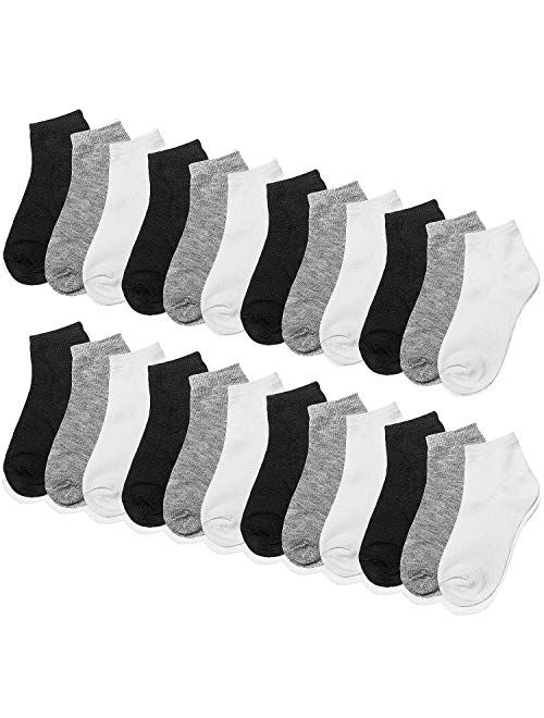 Falari 12 or 24 Pairs Girl Toddler Kids Cotton Socks