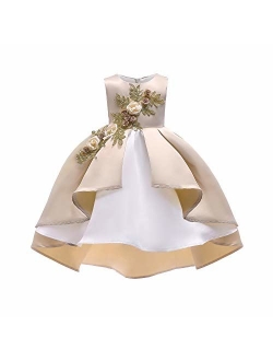 AIMJCHLD 2-9 Years Flower Girls Dress Wedding Bridesmaid Formal Midi Dresses