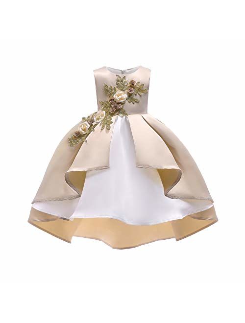 AIMJCHLD 2-9 Years Flower Girls Dress Wedding Bridesmaid Formal Midi Dresses