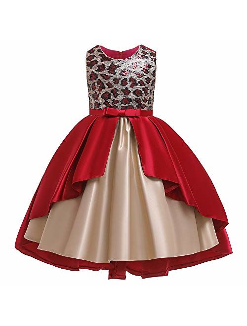 AIMJCHLD 2-9 Years Flower Girls Dress Wedding Bridesmaid Formal Midi Dresses