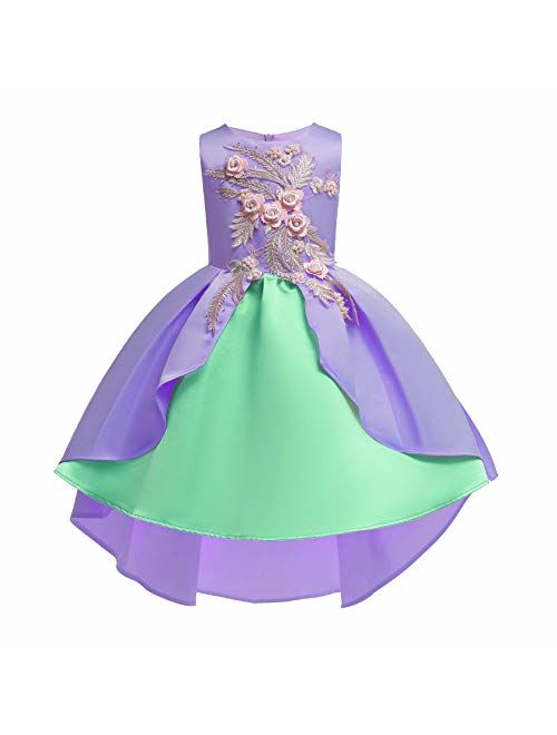 AIMJCHLD 2-9 Years Flower Girls Dress Wedding Bridesmaid Formal Midi Dresses