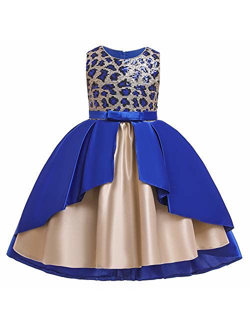 AIMJCHLD 2-9 Years Flower Girls Dress Wedding Bridesmaid Formal Midi Dresses