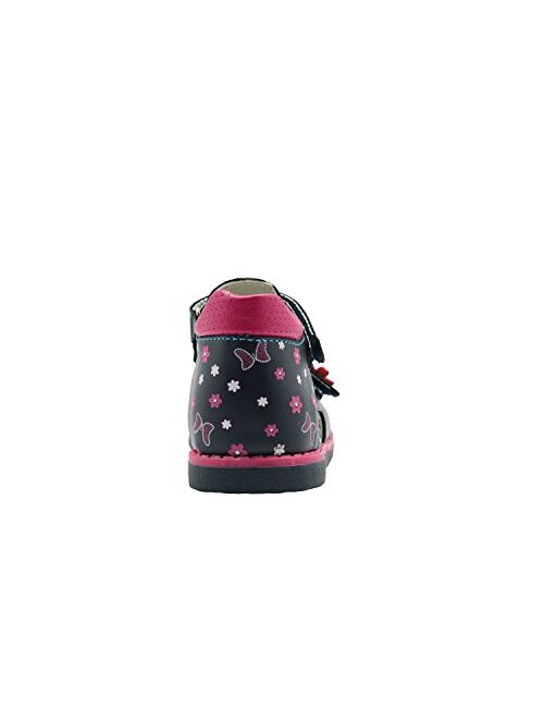 Apakowa Boy's and Girl's Double Adjustable Strap Closed-Toe Sandals