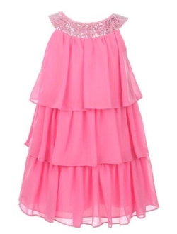 Sweet Kids Girls Triple Tiered Chiffon Dress