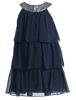 Sweet Kids Girls Triple Tiered Chiffon Dress