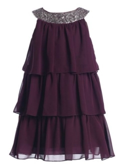 Sweet Kids Girls Triple Tiered Chiffon Dress