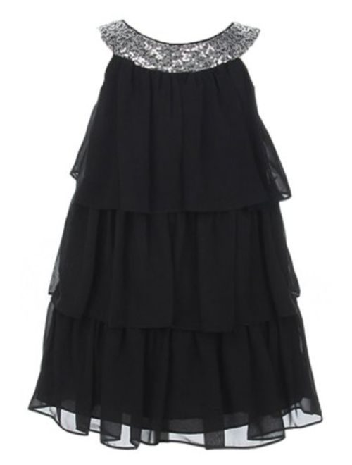 Sweet Kids Girls Triple Tiered Chiffon Dress