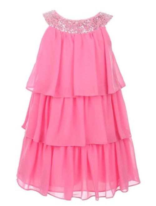 Sweet Kids Girls Triple Tiered Chiffon Dress