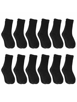 Falari 12-Pack Girl Toddler Kids Cotton Crew Socks