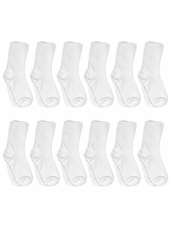 Falari 12-Pack Girl Toddler Kids Cotton Crew Socks