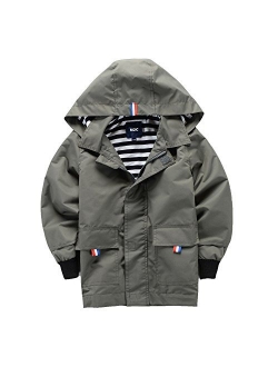 M2C Boys Girls Hooded Cotton Lined Jacket Outdoor Light Windbreaker