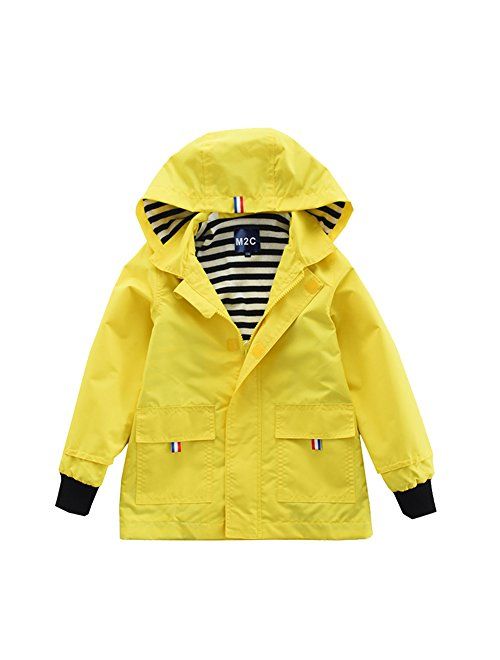 M2C Boys Girls Hooded Cotton Lined Jacket Outdoor Light Windbreaker