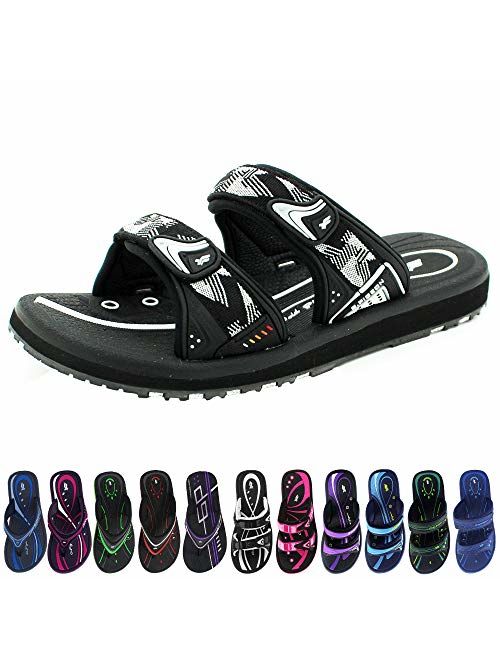 Kids Classic Easy SNAP Lock Sandals & Slides with Adjustable Straps