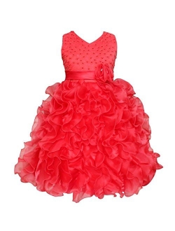 iEFiEL Girls Junior Bridesmaid Wedding Communion Prom Dance Ball Gown Party Flower Girl Dress