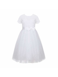 iEFiEL Girls Junior Bridesmaid Wedding Communion Prom Dance Ball Gown Party Flower Girl Dress