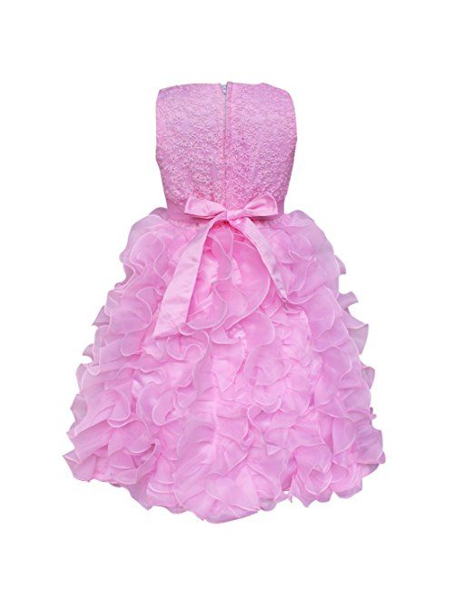 iEFiEL Girls Junior Bridesmaid Wedding Communion Prom Dance Ball Gown Party Flower Girl Dress