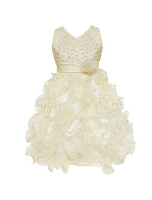 iEFiEL Girls Junior Bridesmaid Wedding Communion Prom Dance Ball Gown Party Flower Girl Dress