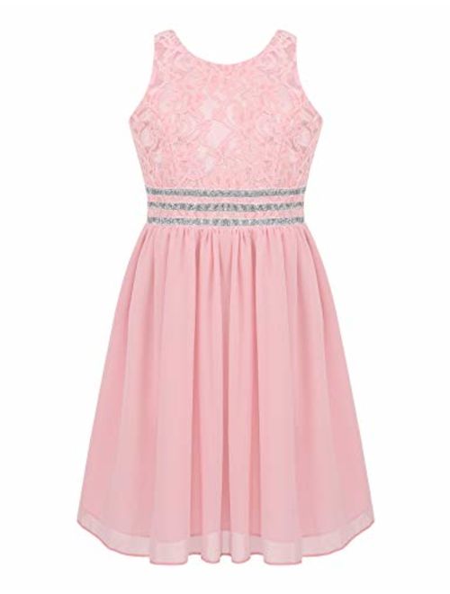 iEFiEL Girls Junior Bridesmaid Wedding Communion Prom Dance Ball Gown Party Flower Girl Dress