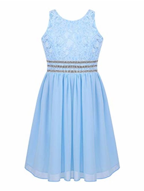 iEFiEL Girls Junior Bridesmaid Wedding Communion Prom Dance Ball Gown Party Flower Girl Dress