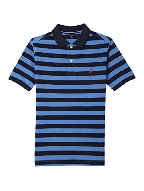 Nautica Boys' Short Sleeve Striped Deck Polo Shirt