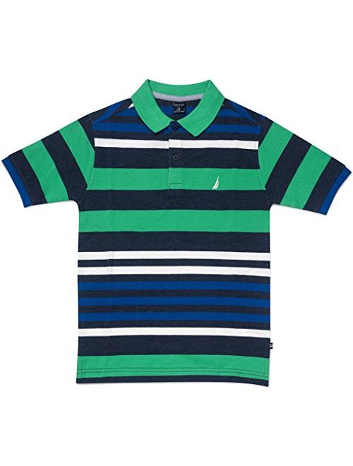 Nautica Boys' Short Sleeve Striped Deck Polo Shirt