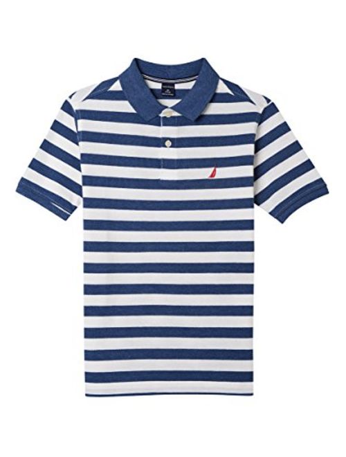 Nautica Boys' Short Sleeve Striped Deck Polo Shirt