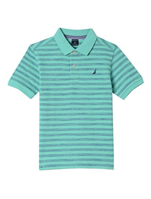 Nautica Boys' Short Sleeve Striped Deck Polo Shirt