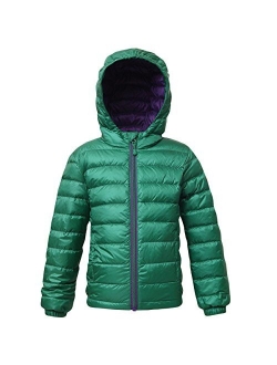 Rokka&Rolla Boys' Ultra Lightweight Hooded Packable Puffer Down Jacket