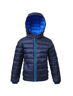 Rokka&Rolla Boys' Ultra Lightweight Hooded Packable Puffer Down Jacket