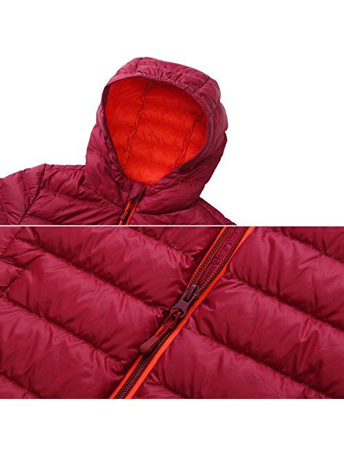 Rokka&Rolla Boys' Ultra Lightweight Hooded Packable Puffer Down Jacket