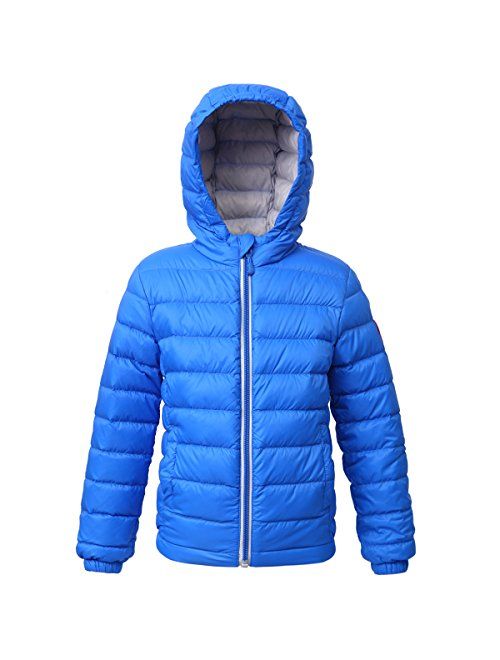 Rokka&Rolla Boys' Ultra Lightweight Hooded Packable Puffer Down Jacket