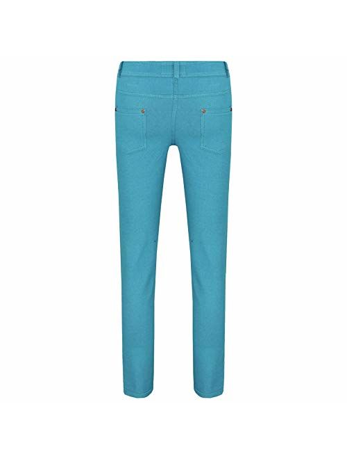 Girls Skinny Jeans Kids Stretchy Jeggings Fit Pants Coloured Trousers 5-13 Years