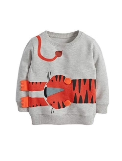 Toddler Boys Sweatshirts Long Sleeve Sport Elephant T Shirt Dinosaur Pullover Cartoon Tee Shirt for Kids