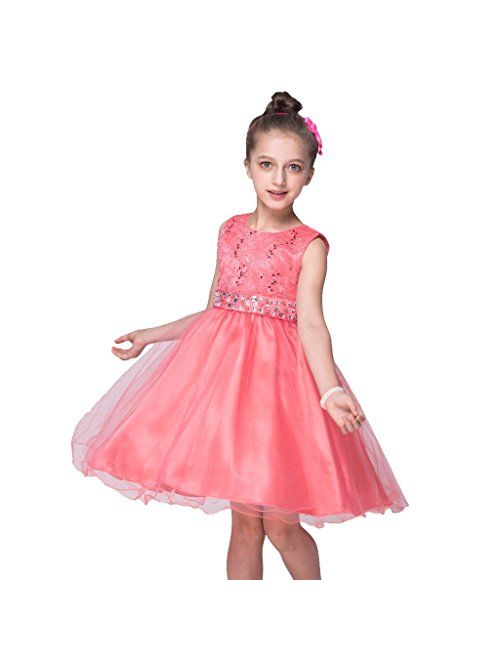 DreamHigh Sequined Flower Girls Party Pegant Dress