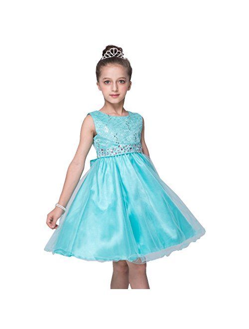 DreamHigh Sequined Flower Girls Party Pegant Dress