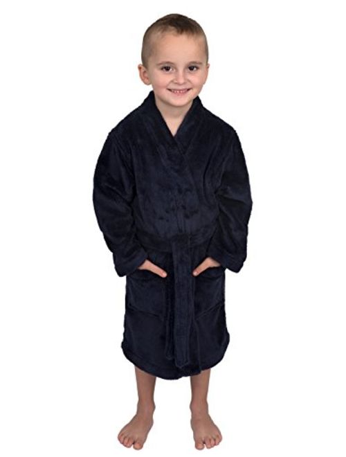 TowelSelections Boys Robe, Kids Plush Kimono Fleece Bathrobe