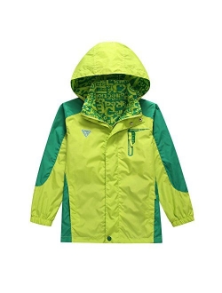 KID1234 Boys' Lightweight Rain Jacket Quick Dry Waterproof Hooded Coat