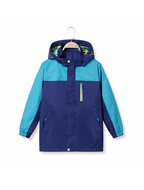 KID1234 Boys' Lightweight Rain Jacket Quick Dry Waterproof Hooded Coat