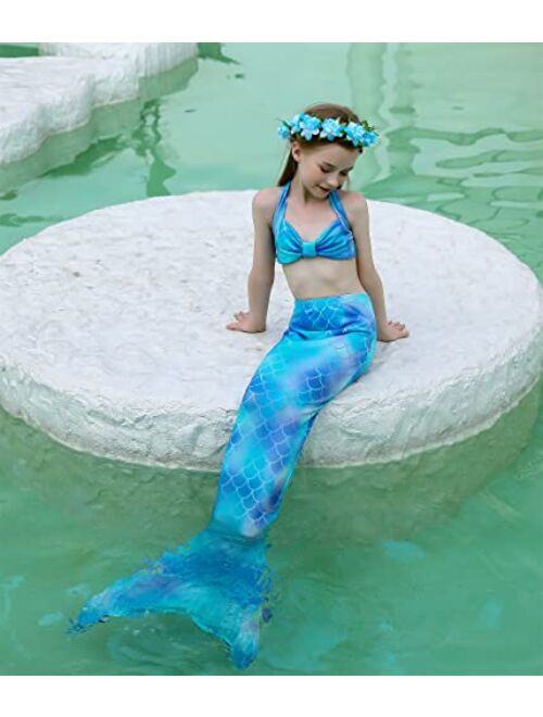 Kokowaii Fancy Girls Swimming Mermaid Kids Mermaid Tails for Swimming Girls Swimwear