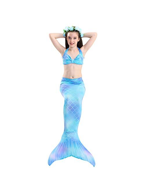 Kokowaii Fancy Girls Swimming Mermaid Kids Mermaid Tails for Swimming Girls Swimwear