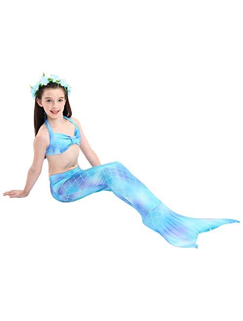 Kokowaii Fancy Girls Swimming Mermaid Kids Mermaid Tails for Swimming Girls Swimwear