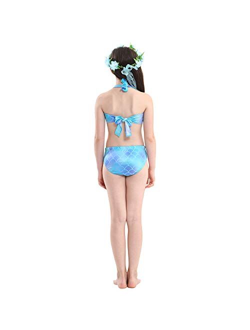 Kokowaii Fancy Girls Swimming Mermaid Kids Mermaid Tails for Swimming Girls Swimwear