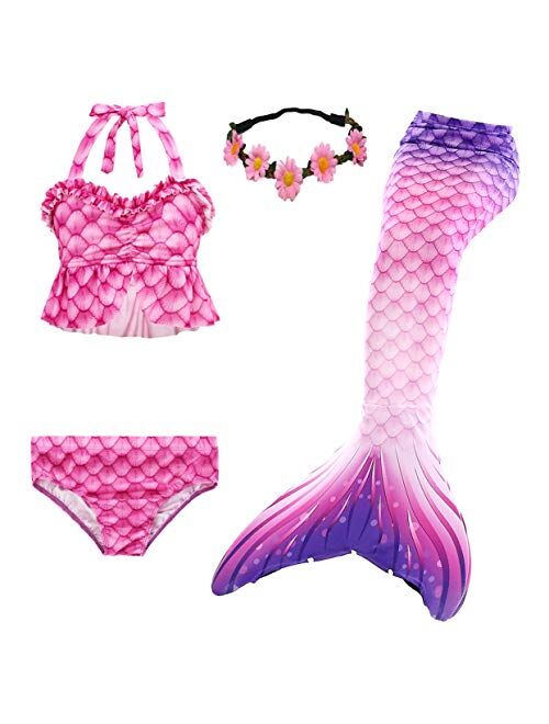 Kokowaii Fancy Girls Swimming Mermaid Kids Mermaid Tails for Swimming Girls Swimwear