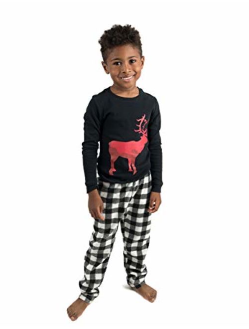 Leveret Kids & Toddler Pajamas Boys 2 Piece Pjs Set Cotton Top & Fleece Pants Sleepwear (2-14 Years)