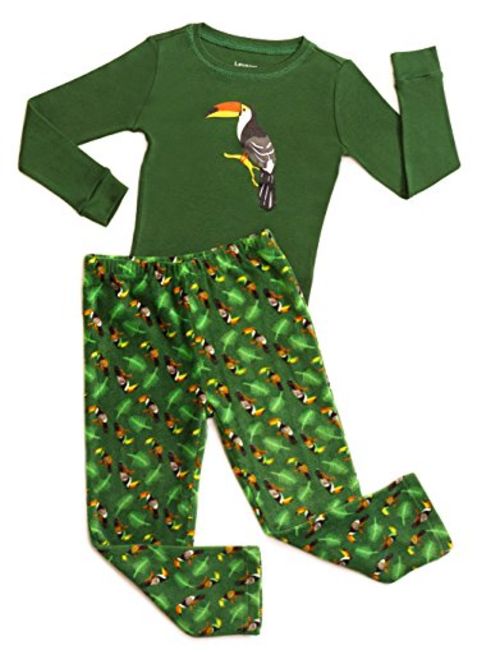 Leveret Kids & Toddler Pajamas Boys 2 Piece Pjs Set Cotton Top & Fleece Pants Sleepwear (2-14 Years)