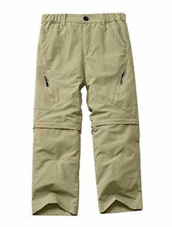 Kids' Cargo Pants, Boy's Casual Outdoor Quick Dry Waterproof Hiking Climbing Convertible Trousers