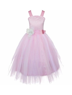 iiniim Girls Kids Crossed Back Bridesmaid Wedding Pageant Party Flower Girl Dress