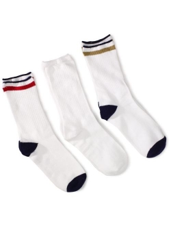 Jefferies Socks Big Boys' Seamless Casual Crew Socks (Pack of 3)