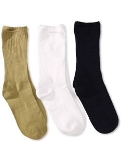 Jefferies Socks Big Boys' Seamless Casual Crew Socks (Pack of 3)