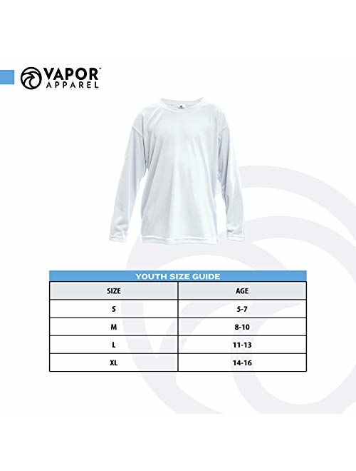 Vapor Apparel Youth UPF 50+ Sun Protection Quick-Dry Long Sleeve T-Shirt